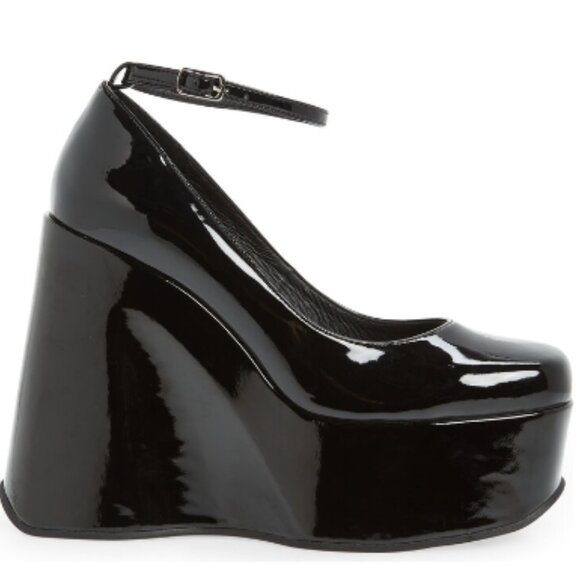 Jeffrey Campbell Yazmin Wedge Platform Shoe in Black Patent, Size 7 - Picture 8 of 8